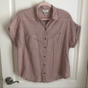NWT Lucky Brand Woven Button Down Shirt